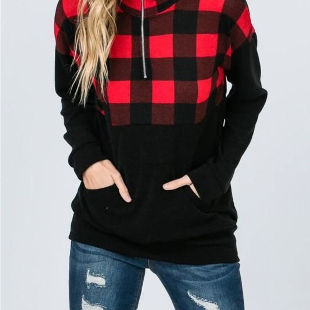 Fun Fall Red And Black Pullover - image 4